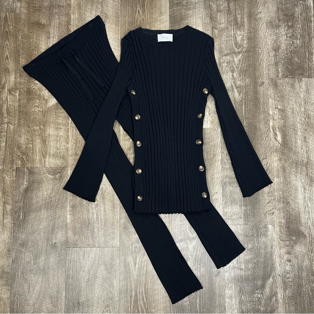 Legoe Heritage Black Ribbed Maternity Set